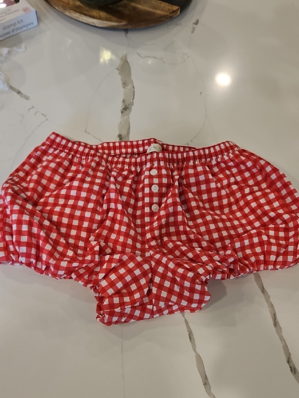 Checkered Bubble Micro Mini Short - Picture 2 of 3